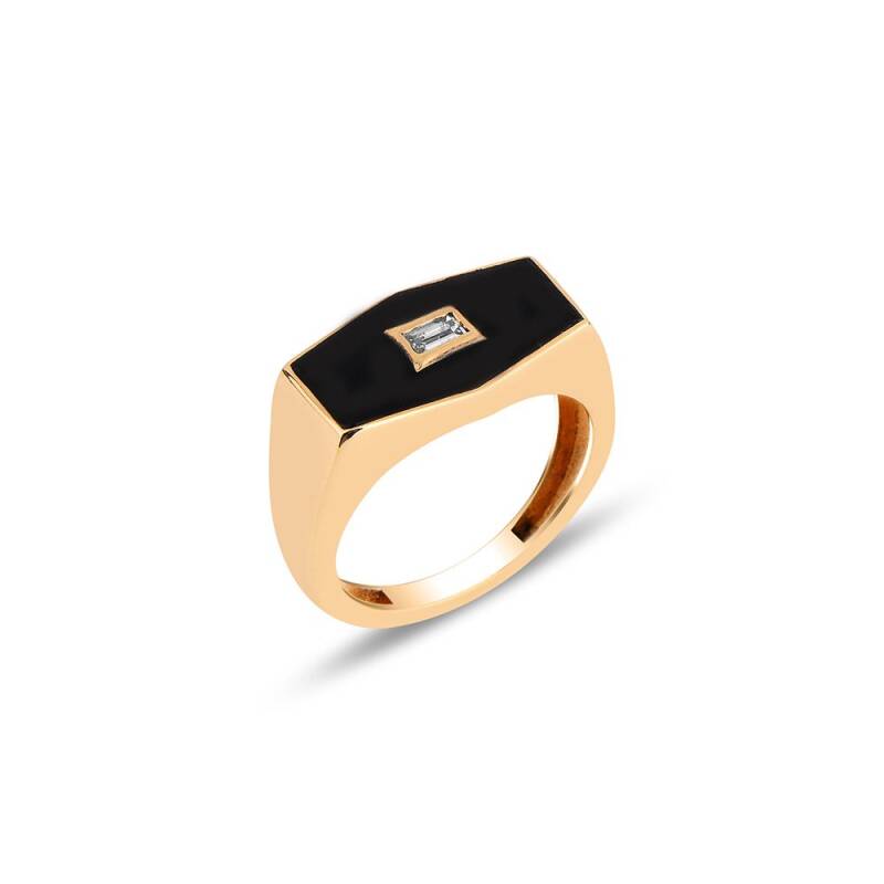 Sparrow Naked Ring - Black Enamel - 1