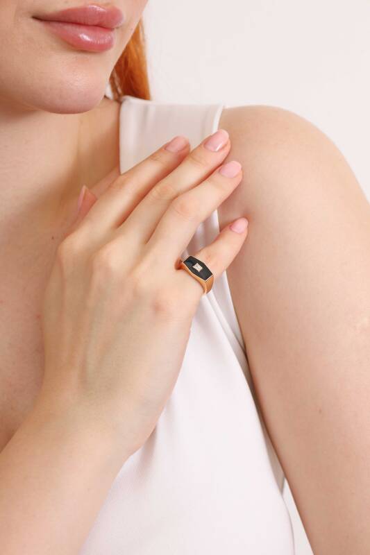 Sparrow Naked Ring - Black Enamel - 2