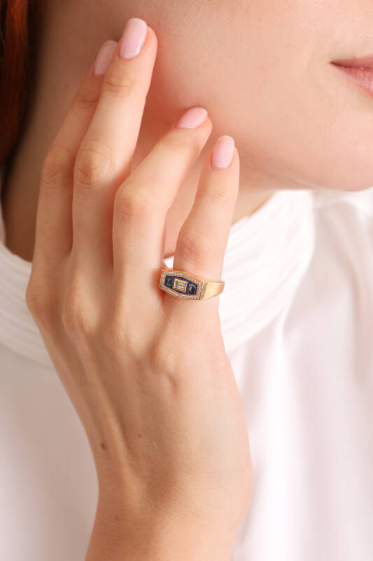 Sparrow Ring - Lapis Enamel - 2
