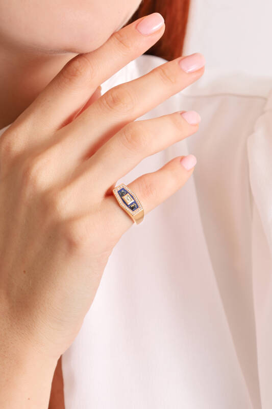 Sparrow Ring - Lapis Enamel - 3