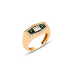 Sparrow Ring - Malachite Enamel - Fizzy
