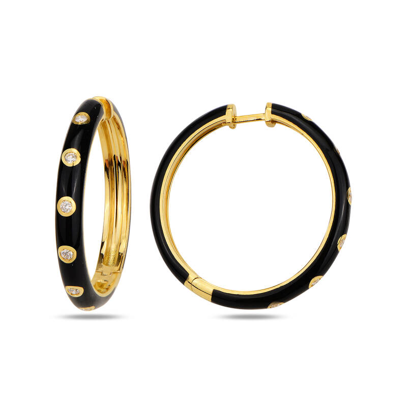 Fizzy Maxi Circle Earrings Black - 1