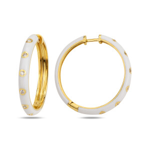 Fizzy Maxi Circle Earrings White - Fizzy