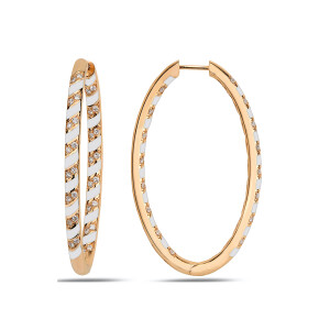 Tornado Maxi Earrings - White Enamel - Fizzy