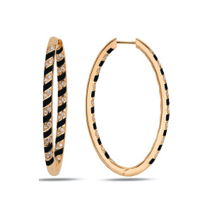 Tornado Maxi Earrings - Black Enamel - Fizzy