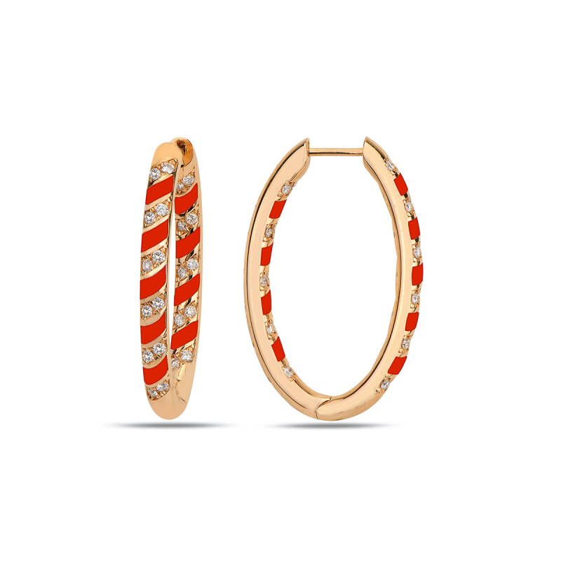 Tornado Mini Earrings - Red Enamel - 1