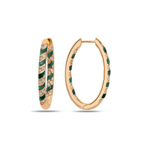 Tornado Earrings - Malachite Enamel - Fizzy