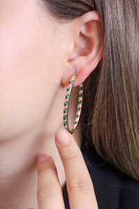 Tornado Earrings - Malachite Enamel - 3