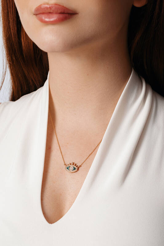 Third Eye Pendant - Malachite Enamel - 2