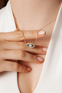 Third Eye Pendant - Malachite Enamel - 3