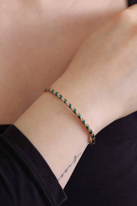 Tornado Bracelet - Malachite Enamel - 4