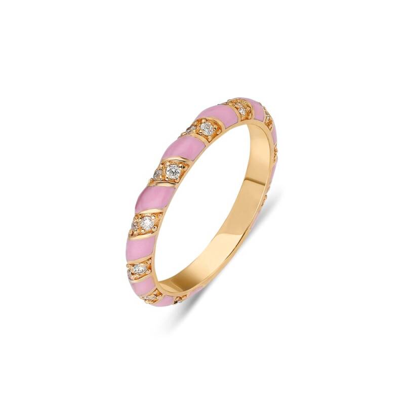 Tornado Ring - Pink Enamel - 1