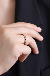 Tornado Ring - Black Enamel - 2