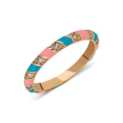 Tornado Yüzük - Turkuaz Pembe Mine - 1