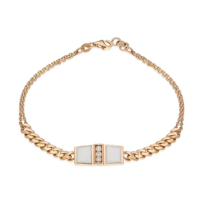 Tria Chain Bracelet - White Enamel - 1
