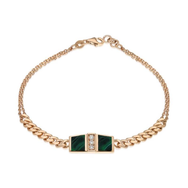 Tria Chain Bracelet - Malachite Enamel - 1