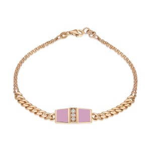 Tria Chain Bracelet - Pink Enamel - Fizzy