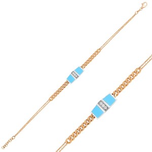 Tria Chain Bracelet - Turquoise Enamel - Fizzy