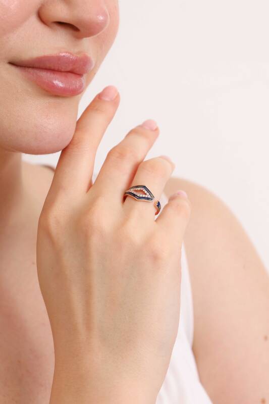 Trig Ring - Lapis Enamel - 2