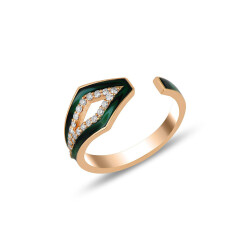 Trig Ring - Malachite Enamel - Fizzy