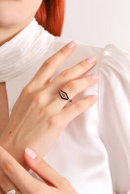 Trig Ring - Black Enamel - 2