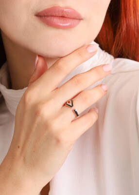 Trig Ring - Black Enamel - 4