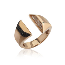 Troy Ring - Black White Diamond - Neo Modern