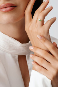 Twin Ring - Green Enamel - 2